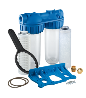 Station de filtration DUPLEX anticalcaire anti impuretés kit complet