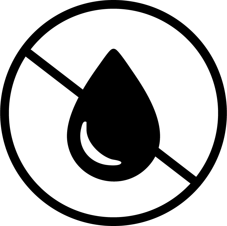 Pictogramme interdiction d'eau - couper l'alimentation en eau avant toute manipulation